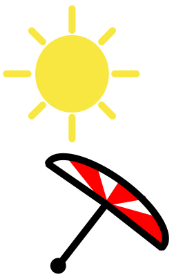 Icône montrant le soleil et un parasol