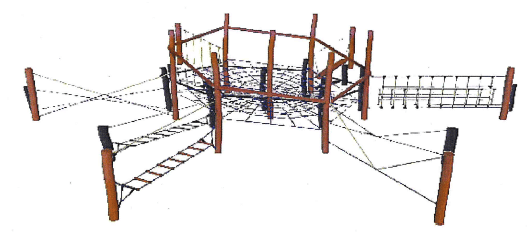 structure de jeux d'escalade du parc de jeux pour les enfants et la famille au Domaine de Déva à Bourail en Nouvelle-Calédonie.